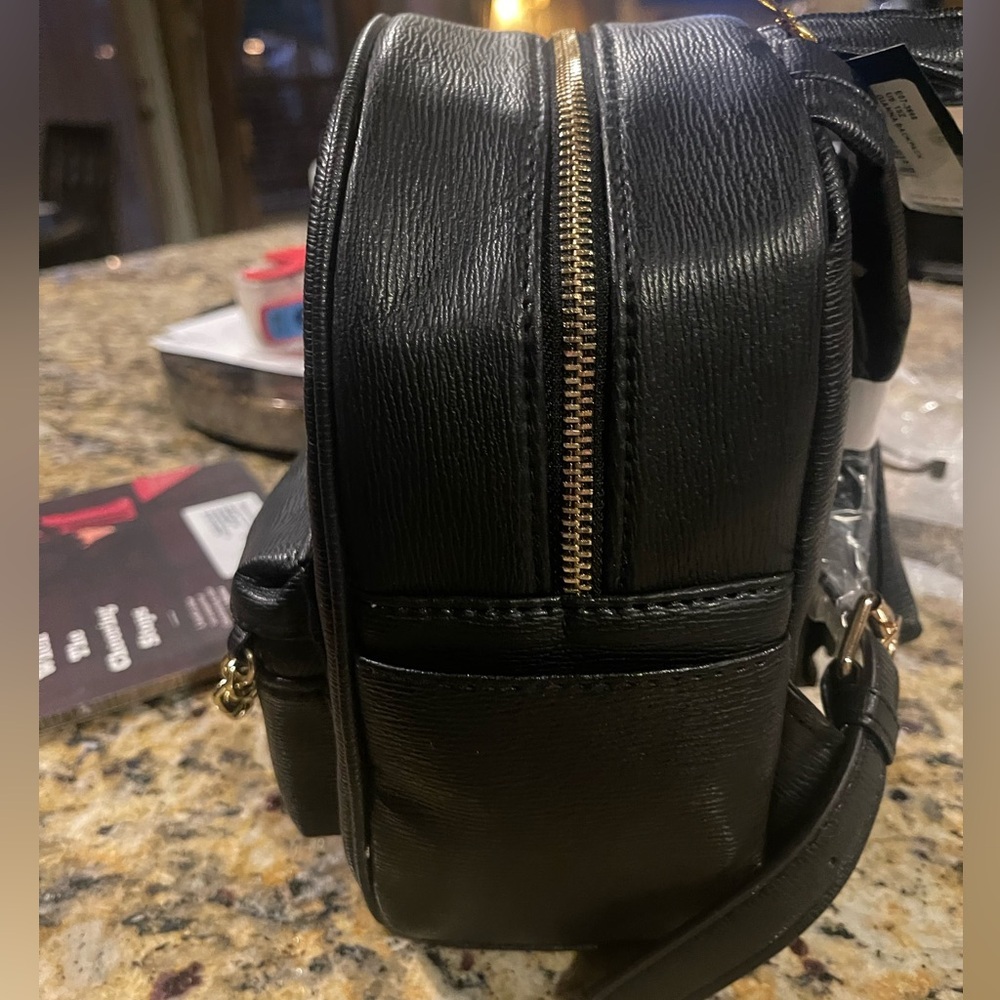 NWT BEBE small black gold chain mini backpack - Picture 4 of 7